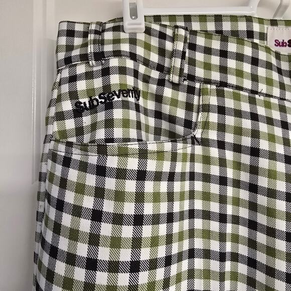 Men's Sub 70 Seventy Green & Black Check Golf Pants Trousers - Size 36 - Picture 4 of 9